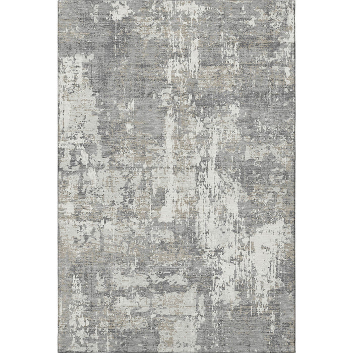 10' X 14' Abstract Washable Area Rug With UV Protection (679132) - Gray / Ivory