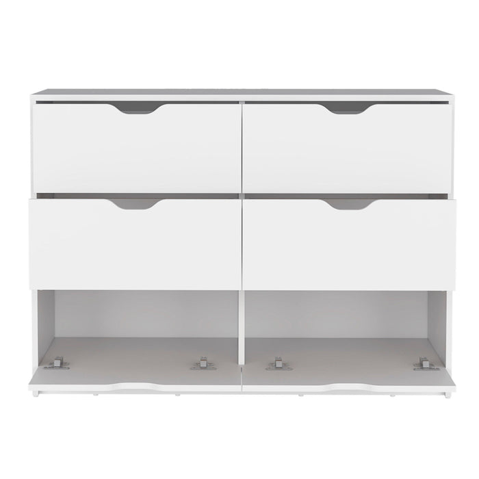 42" Six Drawer Double Dresser - White