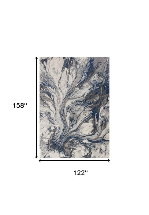 10' x 13' Machine Woven Abstract Watercolor Indoor Area Rug - Gray
