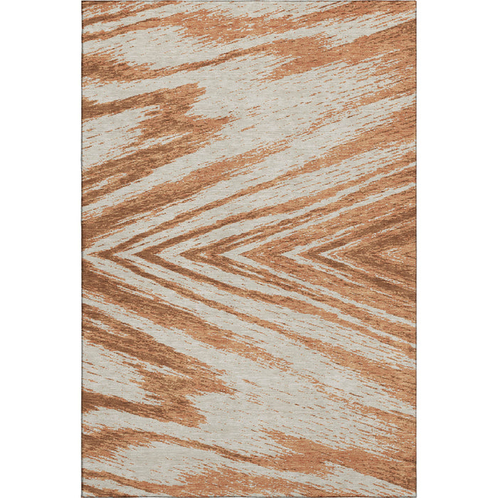 10' X 14' Abstract Washable Area Rug With UV Protection (669726) - Rust / Beige