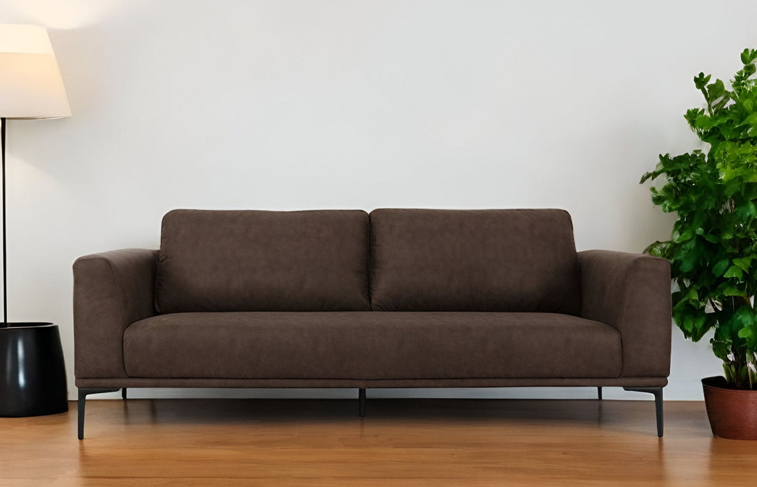 Modern Loveseat With Removable Cushions - Brown