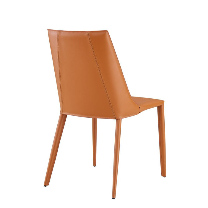 Upholstered Leather Dining Side Chair - Terra Cotta