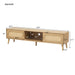 Giga natural wood TV stand for TVs up to 80 inches with media console and cabinet for stylish storage.