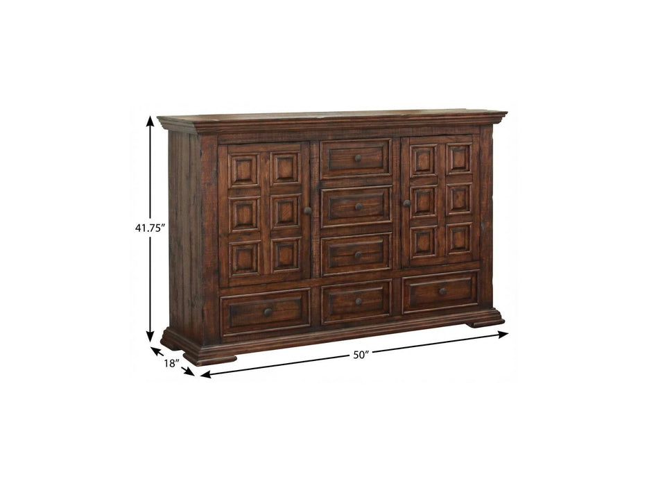 Solid Wood Six Drawer Triple Dresser - Chocolate