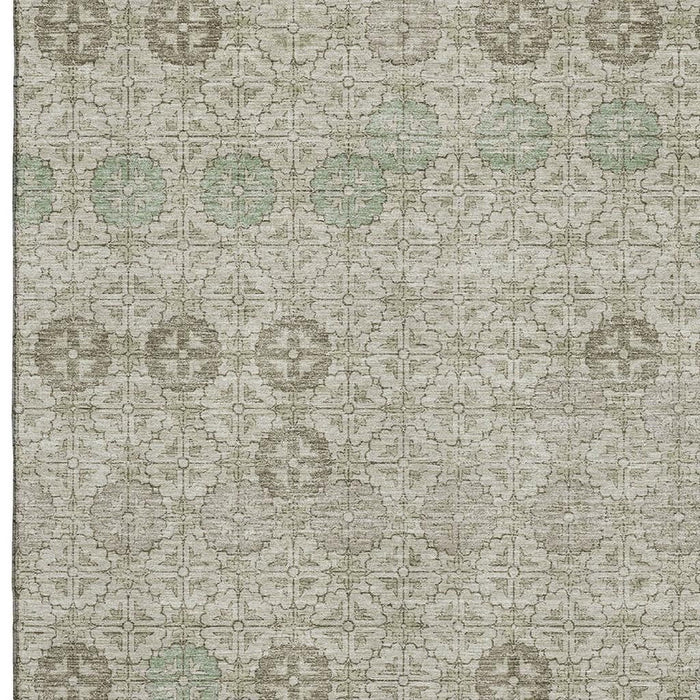 10' X 14' Geometric Washable Area Rug With UV Protection (705935) - Beige / Taupe