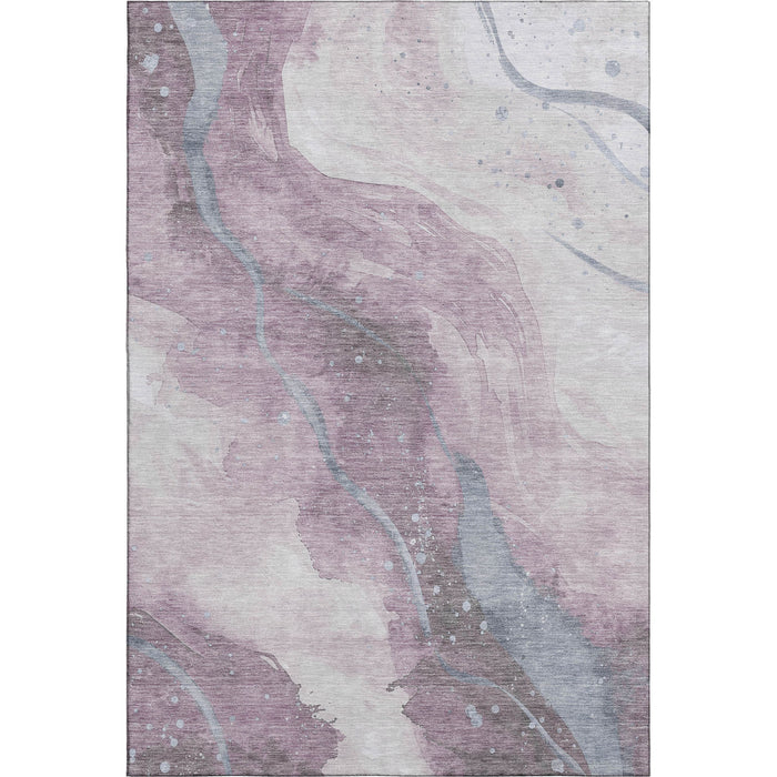 10' X 14' Abstract Washable Area Rug With UV Protection (694248) - Lavender / Blue / Ivory