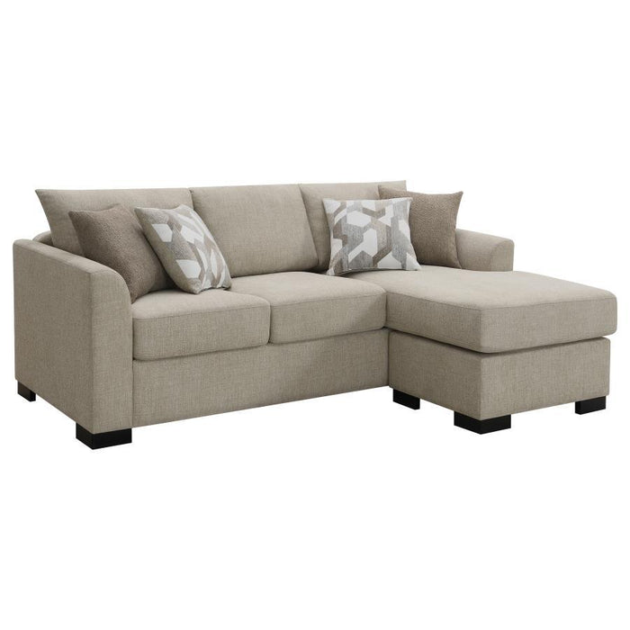 Storey - Upholstered Sleeper Sectional Chaise Sofa - Camel