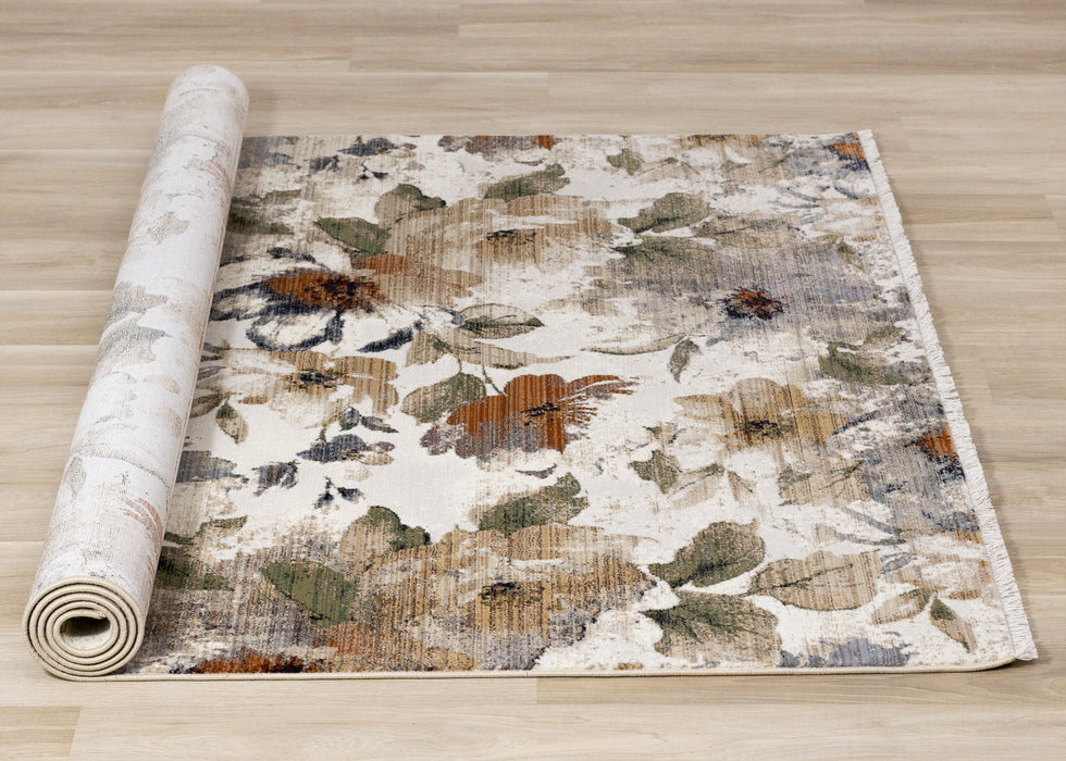 8' X 10' Floral Area Rug (661389) - Cream / Beige / Green