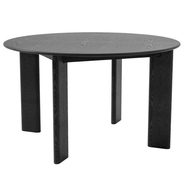 51" Solid Wood Round Top Dining Table - Black
