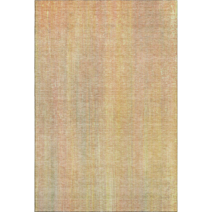 9' X 12' Striped Washable Area Rug With UV Protection (648729) - Blush / Gold