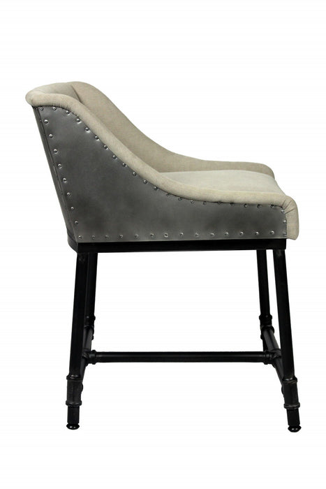 Upholstered Linen Dining Arm Chair - Light Gray