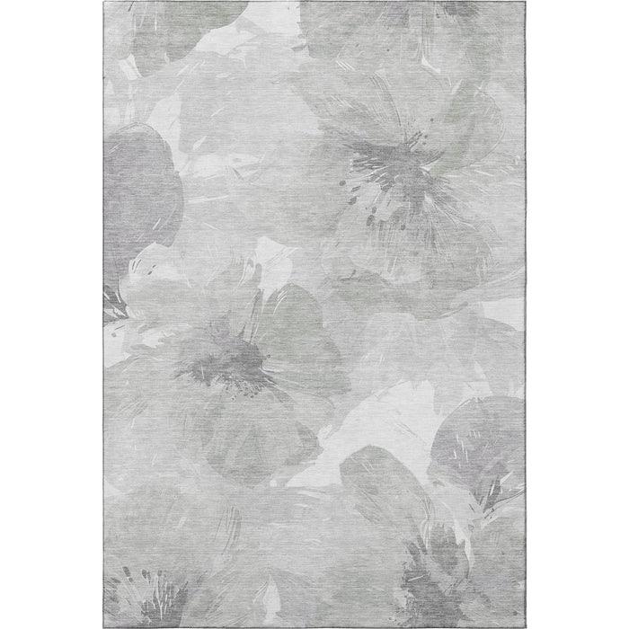 10' X 14' Floral Washable Area Rug With UV Protection (694400) - Beige / Gray / Ivory