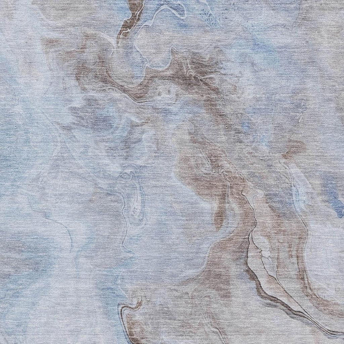 10' X 14' Abstract Washable Area Rug With UV Protection (697025) - Blue / Taupe / Beige