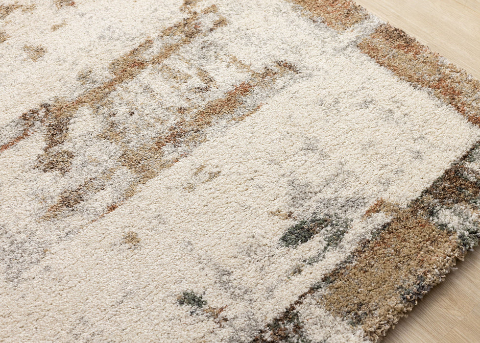5' X 8' Abstract Area Rug (660029) - Beige / Brown