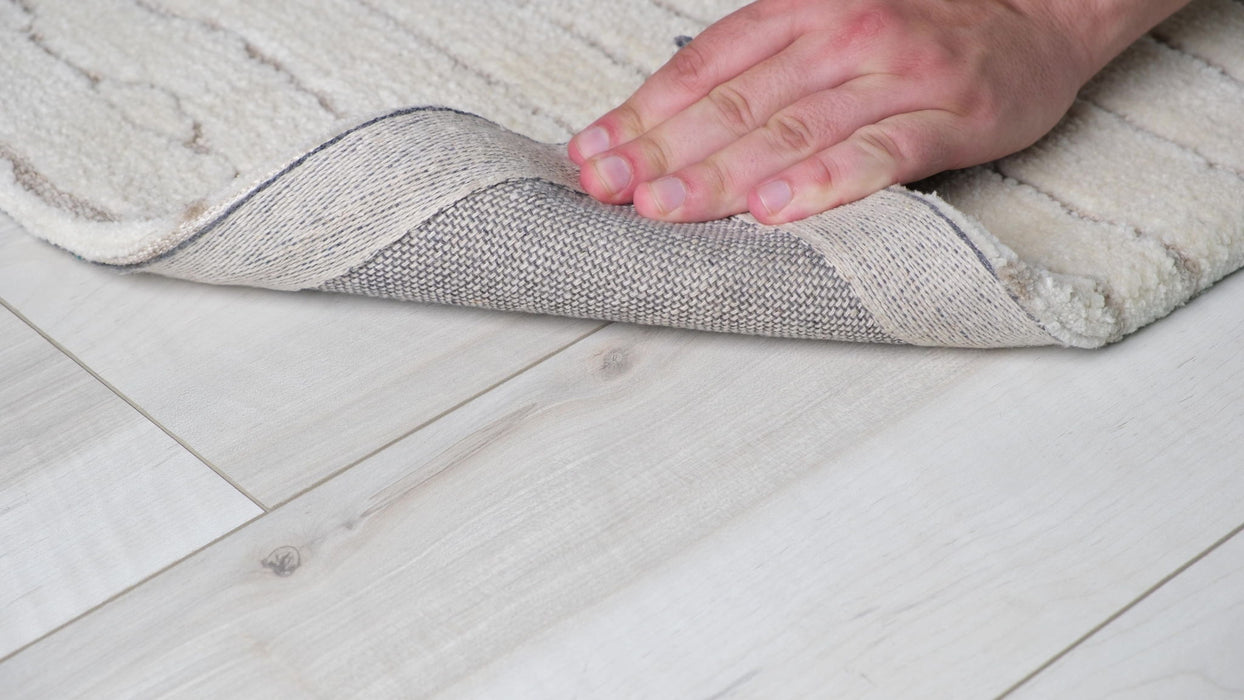 8' x 11' Abstract Power Loom Distressed Area Rug - Beige And Gray