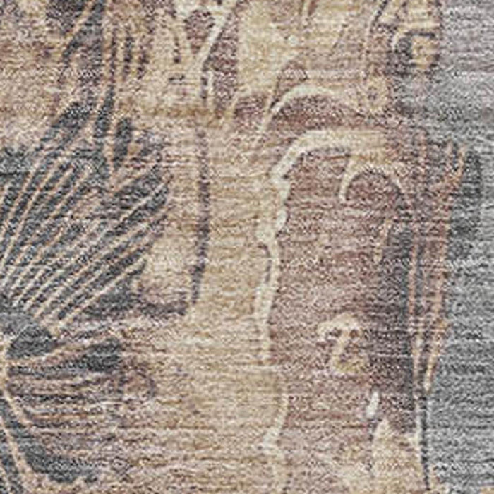 10' X 14' Floral Washable Area Rug With UV Protection (706319) - Gray / Beige