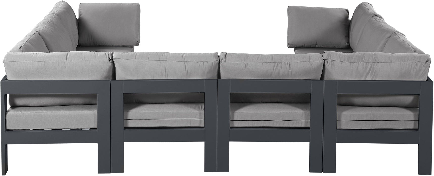 Nizuc - Outdoor Patio 8 Piece Modular Sectional With Gray Frame