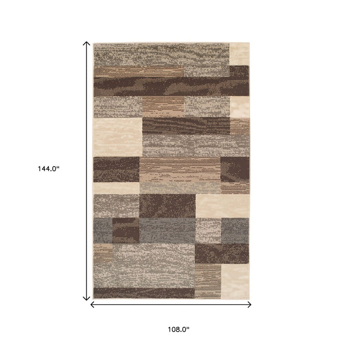 9' x 12' Patchwork Power Loom Stain Resistant Area Rug - Slate