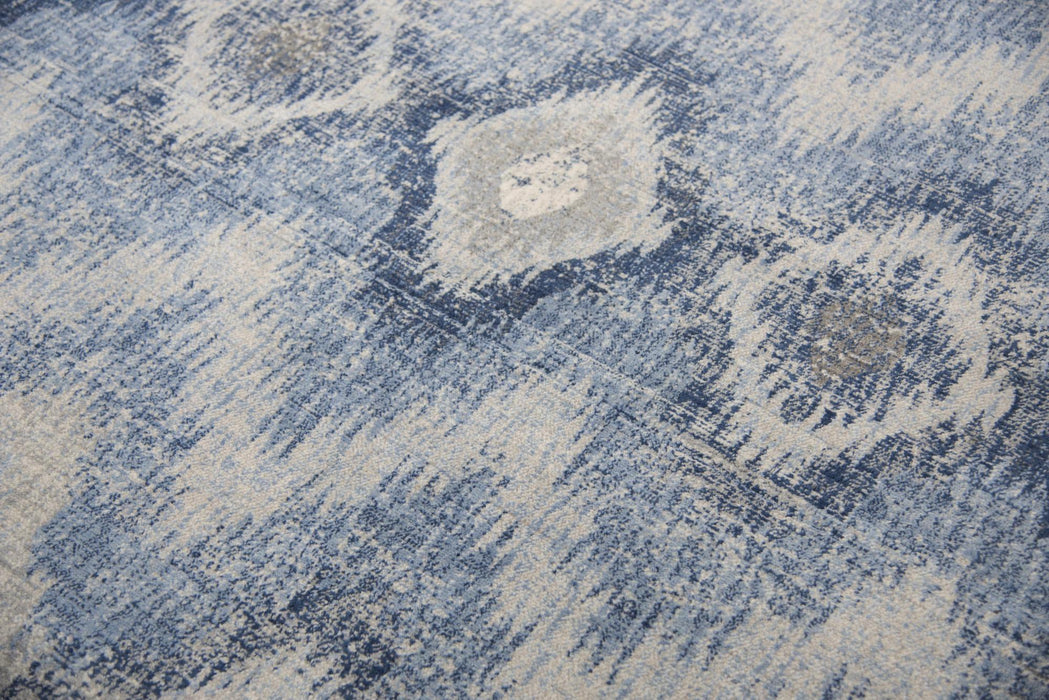 8' X 10' New Zealand Lambs Wool Hand Carved Handmade Area Rug (747449) - Blue / Dark Blue / Gray