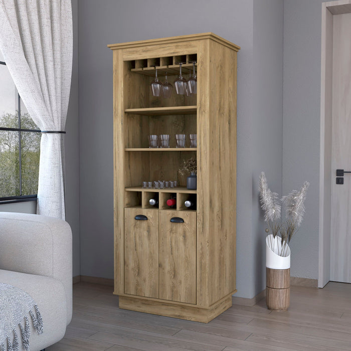 Bar Cabinet With Wine Storage - Brown