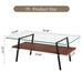 Giga modern rectangle coffee table with tempered glass tabletop and metal legs, ideal for living room decor.