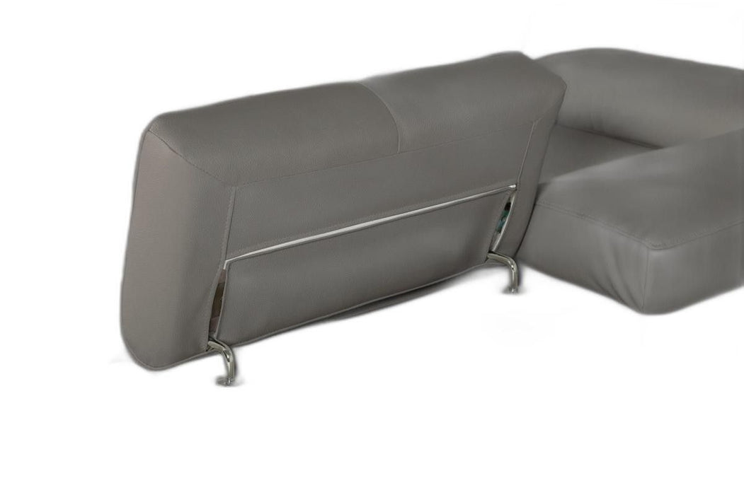 Leather Match Stationary L Shaped Two Piece Sofa Chaise - Gray