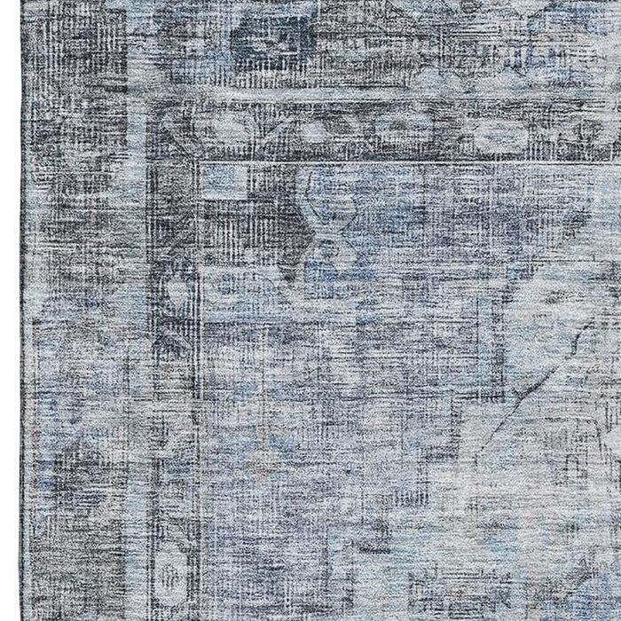 10' X 14' Oriental Washable Area Rug With UV Protection (699388) - Blue / Gray
