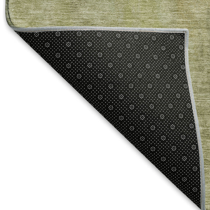 10' X 14' Abstract Washable Area Rug With UV Protection (695972) - Artichoke Green / Copper