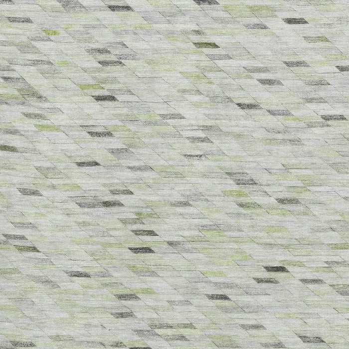 10' X 14' Geometric Washable Area Rug With UV Protection (696392) - Green / Gray / Ivory