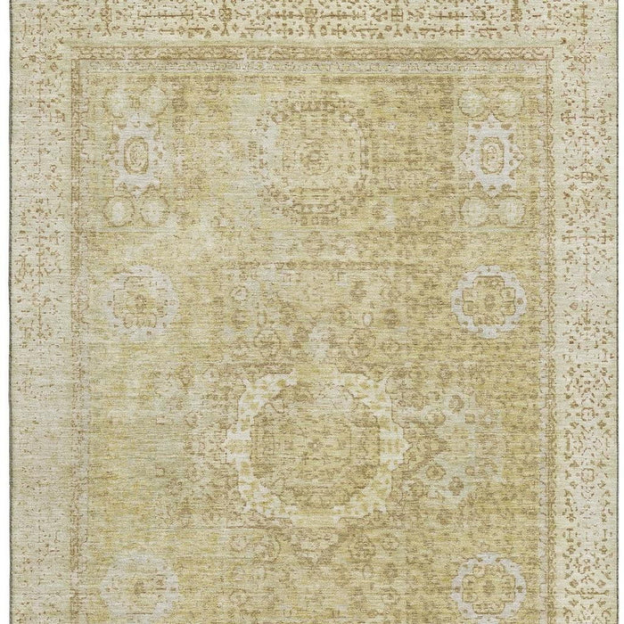 10' X 14' Oriental Washable Area Rug With UV Protection (699752) - Beige / Gold