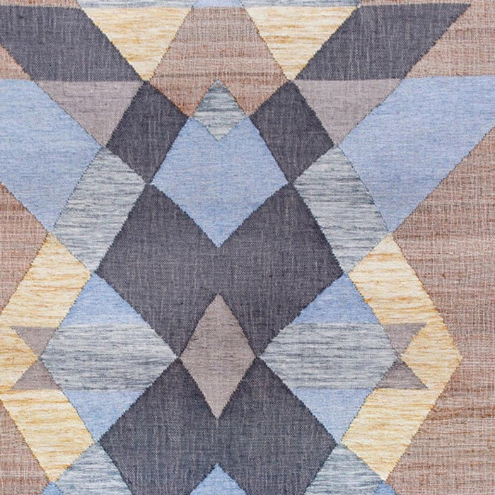 9' X 12' Jute Geometric Hand Woven Area Rug (712738) - Tan / Blue