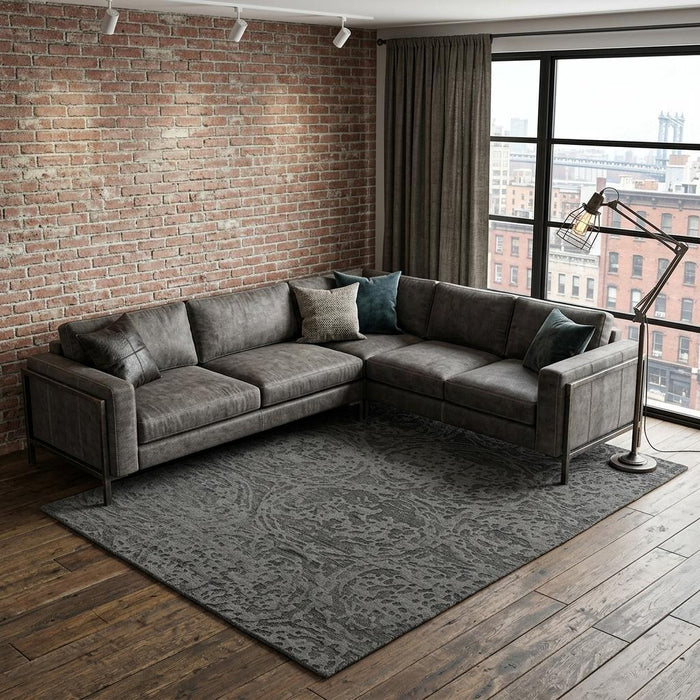 9' X 12' Abstract Hand Woven Area Rug (744351) - Gray / Black