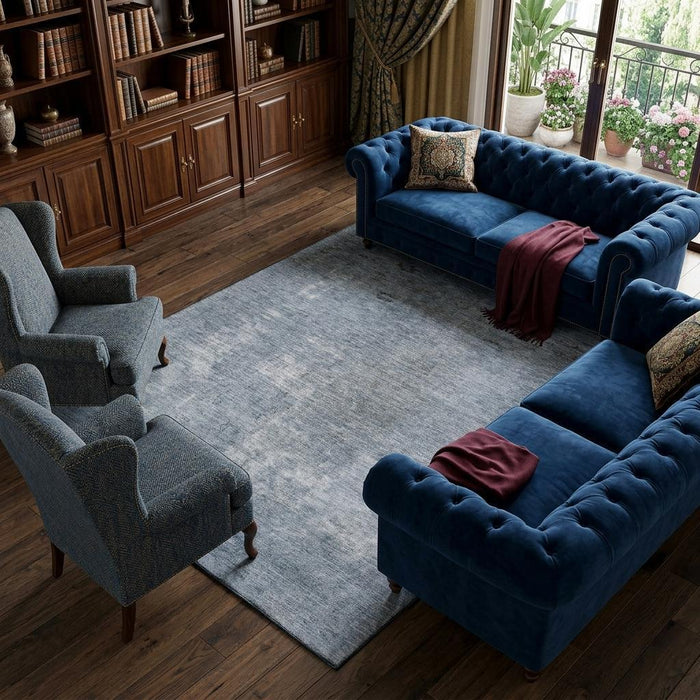 10' X 14' Abstract Washable Area Rug With UV Protection (695342) - Blue / Gray