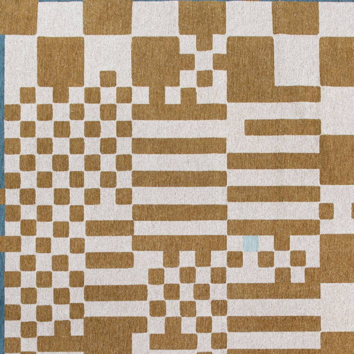 7' X 9' Geometric Washable Area Rug (551847) - Blue / Brown
