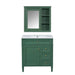 Giga bathroom vanity with top sink, 2 doors, 3 drawers, freestanding design, mirror cabinet included, modern and functional.