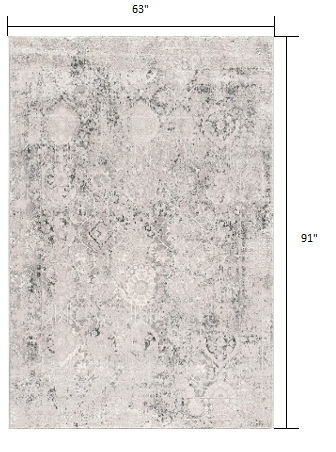 5' x 7' Abstract Viscose Area Rug - Gray And Ivory