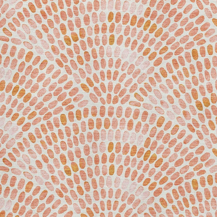 10' X 14' Geometric Washable Area Rug With UV Protection (645840) - Peach / Ivory