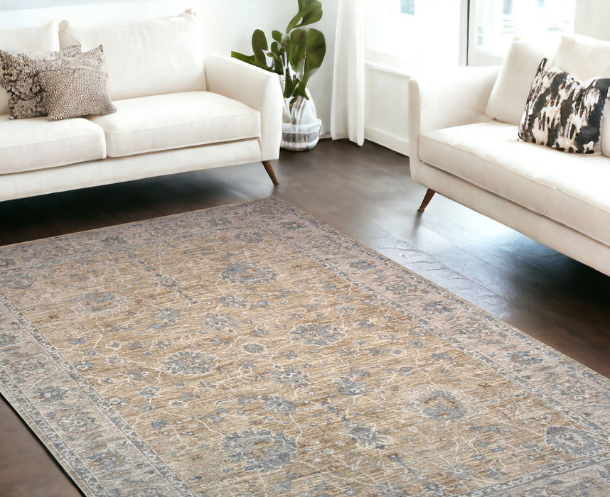 8' x 10' Southwestern Power Loom Stain Resistant Area Rug - Gold
