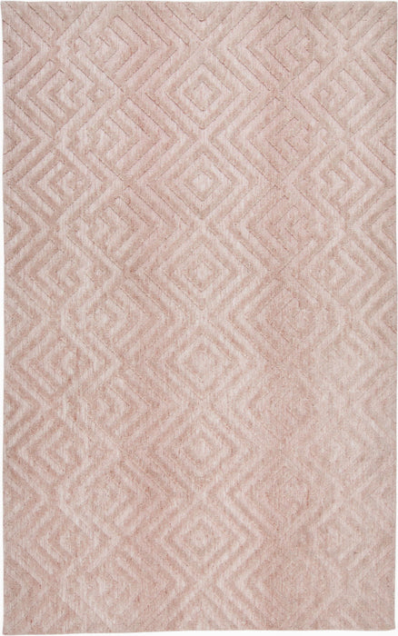10' x 13' Geometric Stain Resistant Area Rug - Pink And Ivory