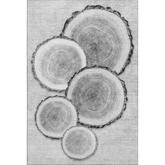 10' X 14' Faux Bois Washable Area Rug With UV Protection (649930) - Gray / Ivory