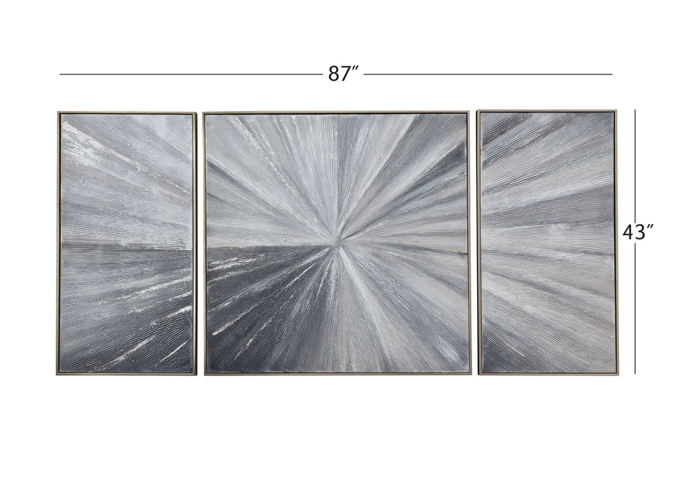 Cambric - Canvas Art (Set of 3) - Dark Gray