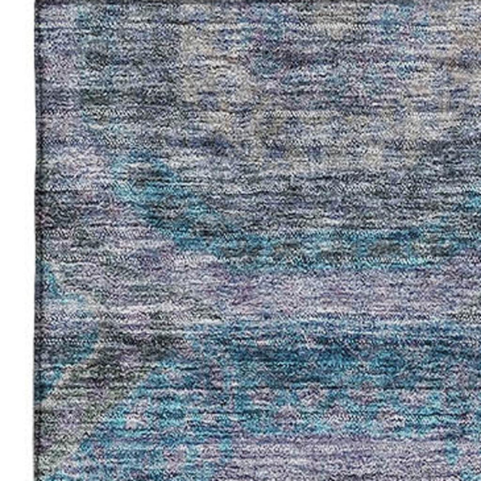 10' X 14' Geometric Washable Area Rug With UV Protection (688558) - Blue / Gray / Silver