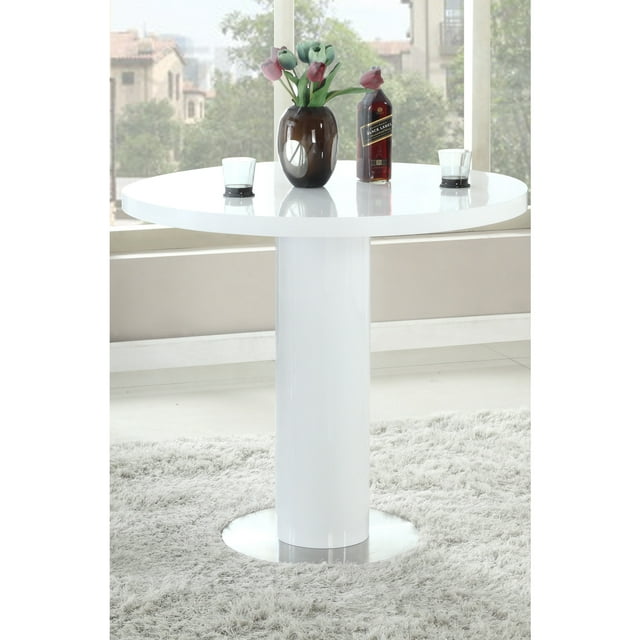 Chintaly MURRAY Glossy White All-Wood Pedestal Gloss White