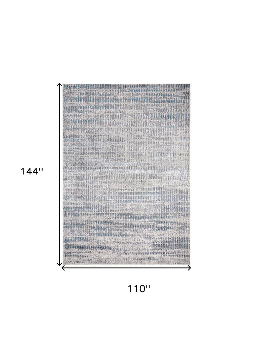 9' x 12' Abstract Area Rug - Blue Gray And Ivory