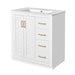 Giga bathroom vanity with sink, storage cabinet, three drawers, and soft-close doors in a freestanding set.