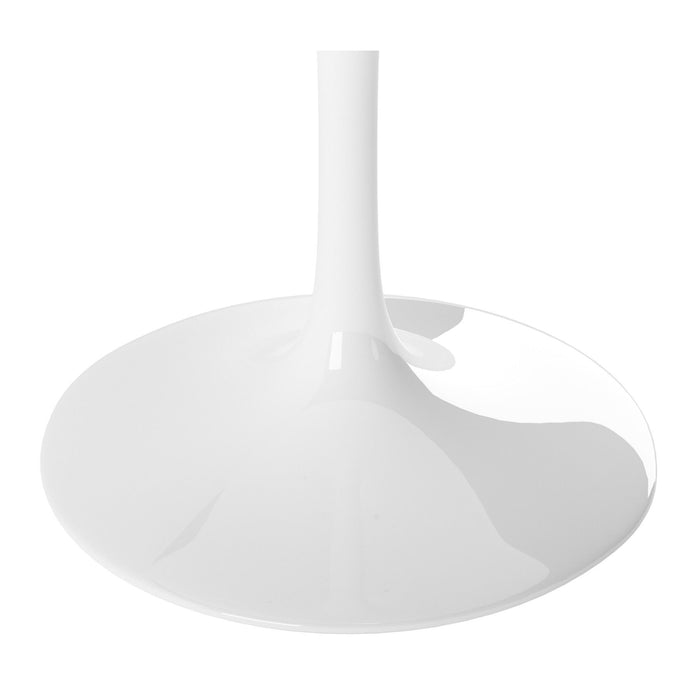 48" Fiberglass And Metal Dining Table - White