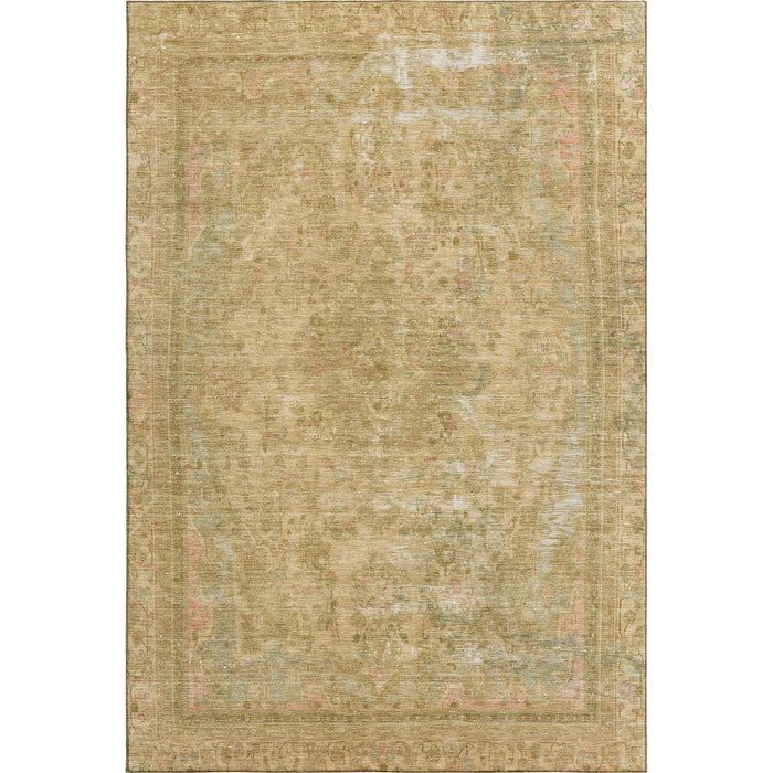 10' X 14' Floral Medallion Washable Area Rug With UV Protection (695900) - Coral / Beige