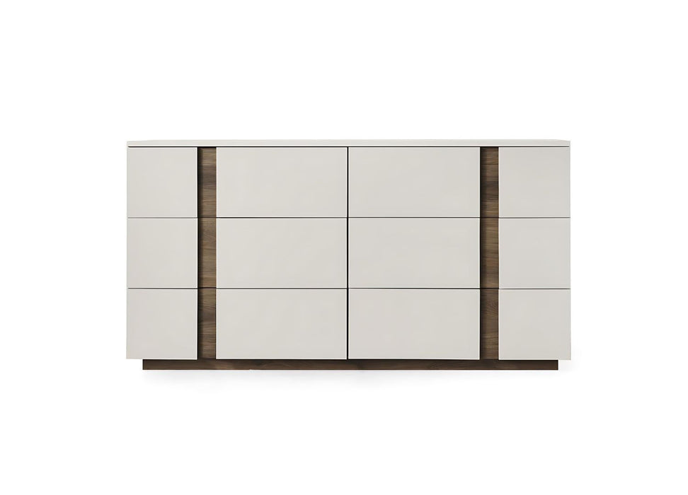 60" Wood 6 Drawer Double Dresser - Gray