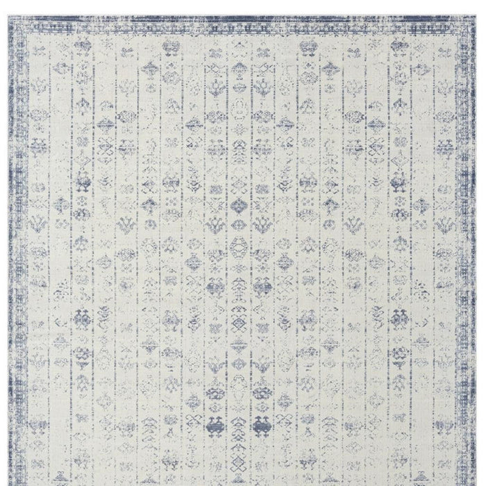 8' X 10' Abstract Washable Non Skid Area Rug (534030) - Blue / Gray