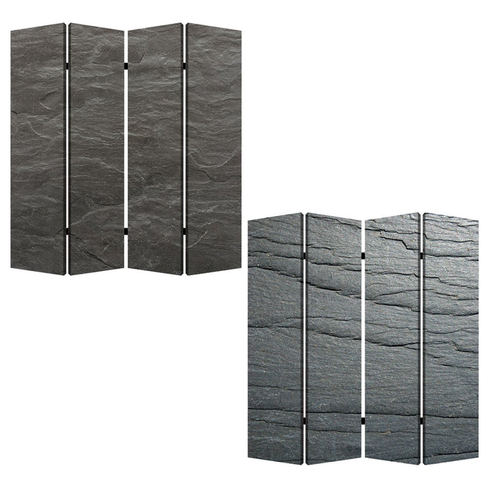 84" x 84" Wood Canvas Black Slate Screen - Multi Color